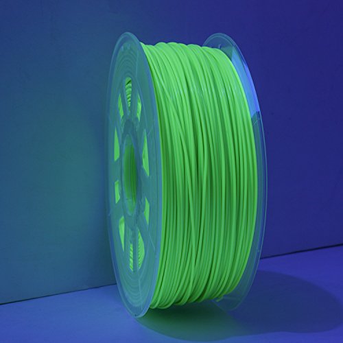 Gizmo Dorks 3mm (2.85 mm) PLA Filament 1 kg / 2.2 lb için 3D yazıcılar, floresan yeşil (UV ışık)