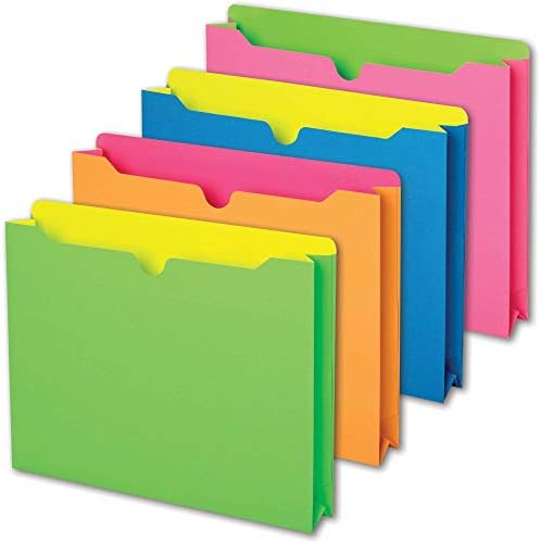 Pendaflex File Ceketler, 2 Genişletme, Harf Boyutu, Çeşitli Neon Renkler, 10'lu Paket