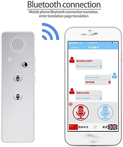 DLOETT Taşınabilir Mini Kablosuz Akıllı Çevirmen Iki Yönlü Gerçek Zamanlı Anında Sesli Çevirmen APP Bluetooth