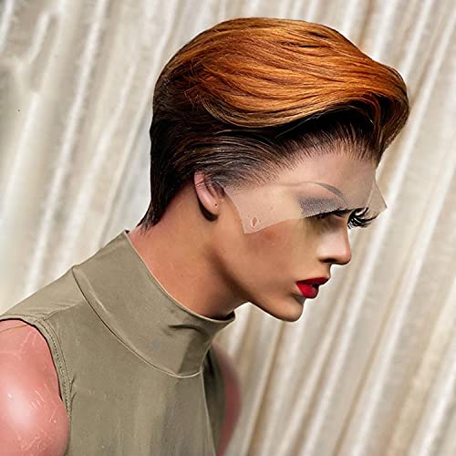 Bejoy Saç Ombre Peri Peruk 13×4 İnsan Saçı Dantel ön peruk 10A Brezilyalı Kısa Kahverengi Saç Peruk Doğal Saç Çizgisi