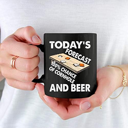 Bira-Bugünün Tahmini Cornhole ve Bira Bardağı 11oz siyah
