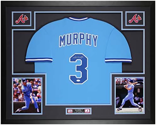 Dale Murphy İmzalı Mavi Atlanta Braves Forması-Güzel Keçeleşmiş ve Çerçeveli-Murphy tarafından İmzalanmış ve JSA tarafından