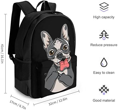 Bulldog Orta Parmak seyahat sırt çantası Estetik Kolej Bookbag Klasik Daypacks Omuz İş Çantası Erkekler için Okul