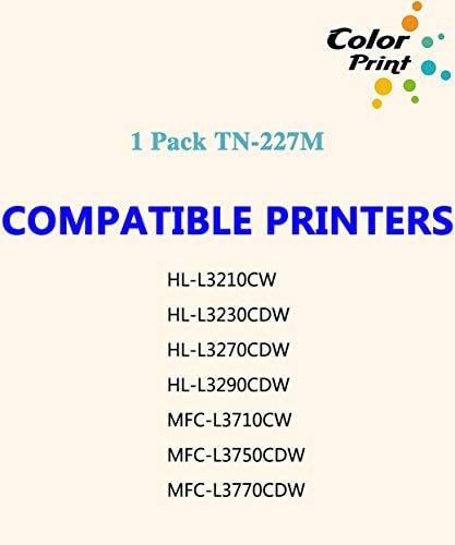 ColorPrint Uyumlu TN227 Toner Kartuşu Değiştirme için Brother TN-227 TN-227M TN223 ile Çalışmak MFC-L3770CDW MFC-L3750CDW