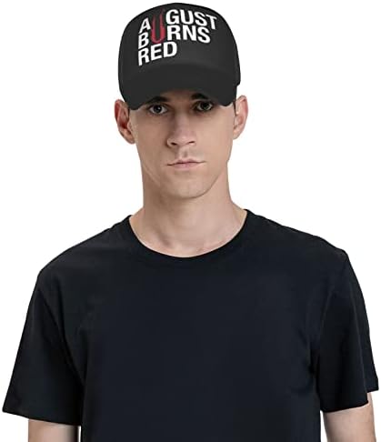 Ağustos Müzik Burns Tema Kırmızı Logo Beyzbol Şapkası Kadın Erkek Ayarlanabilir Boyutu Koşu Şapka