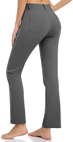 DAYOUNG kadın yoga elbisesi Pantolon Çalışma Ofisi İş Rahat Pantolon Streç Düzenli Düz Bacak cepli pantolon