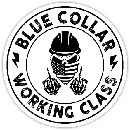 SODAVA 3 Adet Mavi Yakalı İşçi Sınıfı Etiket, kafatası İşçi Amerikan Bayrağı Orta Parmak Çıkartmalar Dizüstü Su Şişesi