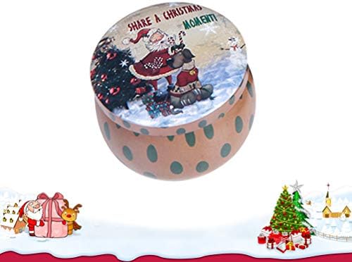 Amosfun Noel Mum Teneke Noel kurabiye kutusu Kavanoz Şeker Saklama Kapları Noel Bisucits Teneke Kutu Noel Yeni Yıl