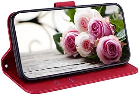 SATURCASE Kılıf Xiaomi Redmi için 9C, gül Çiçek PU Deri Flip Çift Mıknatıs Cüzdan cep telefonu kılıfı Yuvaları El