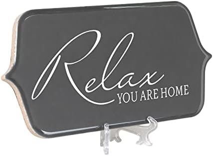Elanze Designs Relax You Are Home Gri 8 inç Seramik Masa Üstü Şövale veya Duvar Karosu Tabelası