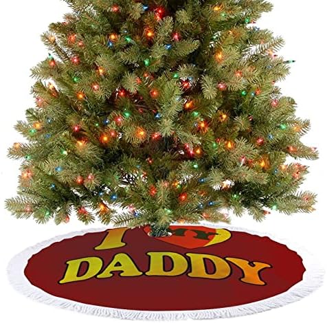 Babamı Seviyorum Noel Ağacı Mat Etek Ağacı Taban Kapağı Püsküllü Tatil Partisi için noel dekorasyonları 48x 48