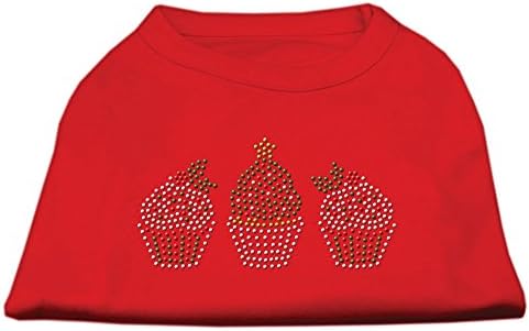 Mirage Evcil Hayvan Ürünleri Noel Cupcakes Rhinestone Pet Gömlek, 3X-Large, Kırmızı
