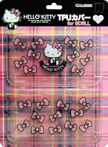 Hello Kitty TPU kapak için 3 DSLL için 3 DSLL (Temizle Pembe)