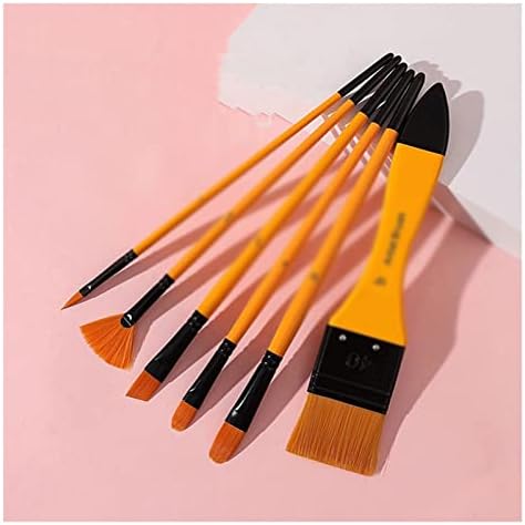 WBANİ 6 adet / takım Naylon Karışık Ahşap kalemlik Yağlı Boya Fırçası Akrilik Fırça Yağlı Boya Fırçası Sanat Malzemesi