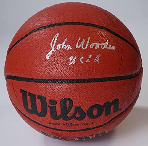 John Wooden İmzalı UCLA Bruins Basketbol PSA / DNA COA İmza Topu Purdue 4617-İmzalı Kolej Basketbolları
