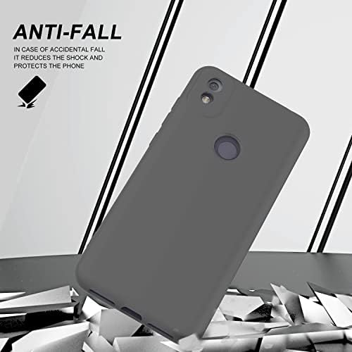 StarLodes için Uyumlu T-mobile Revvl 4 telefon kılıfı, sıvı silikon kılıf Mikrofiber Astarlı Anti-Scratch Revvl 4-Siyah