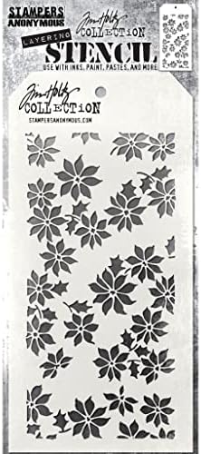 Tim Holtz Katmanlı Şablon Minik Atatürk Çiçeği THS163 Noel Koleksiyonu 2022