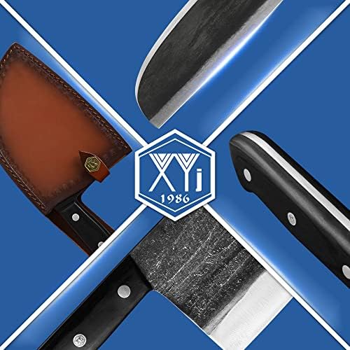 XYJ Tam Tang Sırp Cleaver Kasap Bıçak Seti Deri Taşıma Kollu Çin şef bıçağı Mutfak Kamp veya Açık