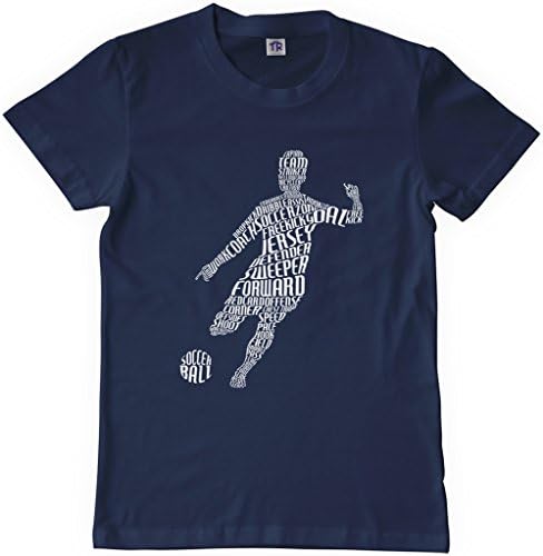 Threadrock Büyük Erkek Futbolcu Tipografi Gençlik T-Shirt