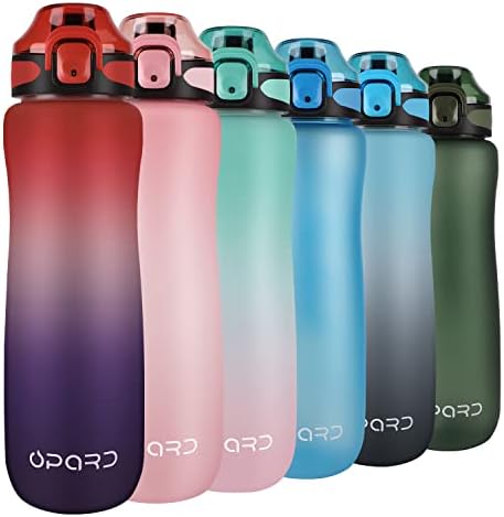 Opard 32 oz Spor Su Şişesi Motivasyon Zaman Işaretleyici ve Sızdırmaz Kapaklı Üst Kapak, BPA Ücretsiz Kullanımlık