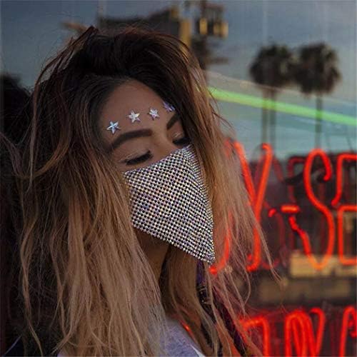 Yovıc Sparkly Kristal Yüz Maskesi Bling yapay elmas ağ Maskesi Seksi Gece Kulübü Ağız Kaplı Kadınlar ve Kızlar için