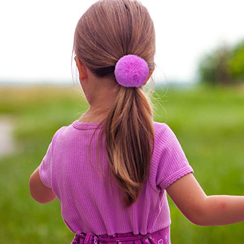 Pom Pom Saç Bağları Pom Topu Elastik saç bandı Kürk Topu Toka Kabarık lastik toka Kadınlar Kız Çocuklar için saç aksesuarları(Renk