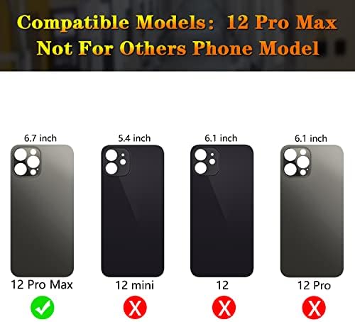 ReuWeu Arka Arka kapak Cam Değiştirme ile Uyumlu iPhone 12 Pro Max 6.7 + Profesyonel Araçlar (Altın)