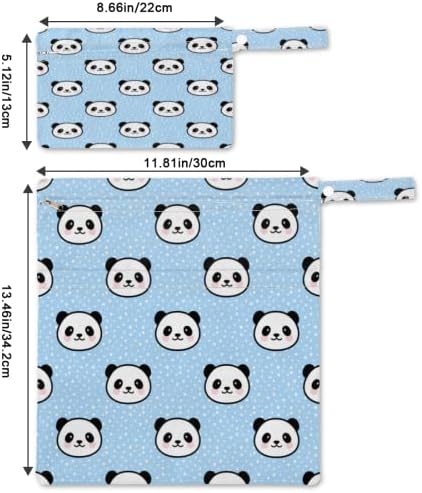 Sevimli Karikatür Panda ıslak Kuru Çanta Bez Bebek Bezi Mayo için, Panda Desen su Geçirmez ıslak çanta düzenleyici