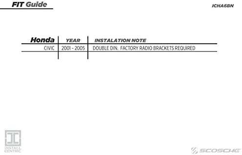 BOSS Ses Sistemleri Dash Kiti Honda Civic 2001-05 için Çift DİN Komple Kurulum Çözümü