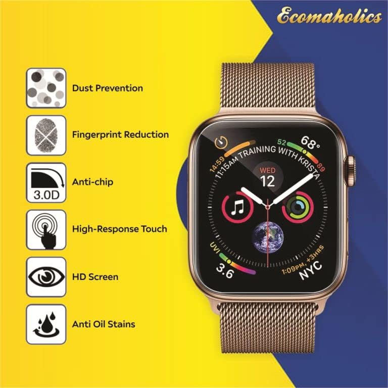 Ecomaholics (Apple Watch 40mm Serisi SE/Apple Watch Serisi 7/8 41mm Ekran koruyucu, Çizilmez, Kendi kendini iyileştiren,