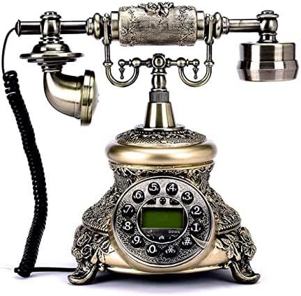 Retro Telefon Avrupa Tarzı Ev Ofis Sabit Oturma Odası Dekorasyon Arama Döner Masa Amerikan Telefon Klasik (Renk: Altın)