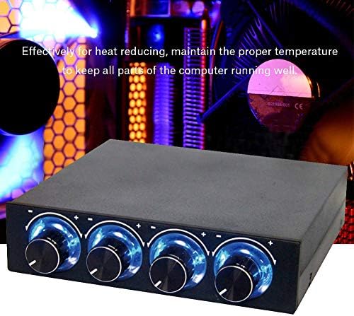 Zyyını fan hız kontrolörü, 4 P erkek HeadFemale kafa 4 Kanal bilgisayar fanı hız ve sıcaklık kontrol cihazı mavi LED