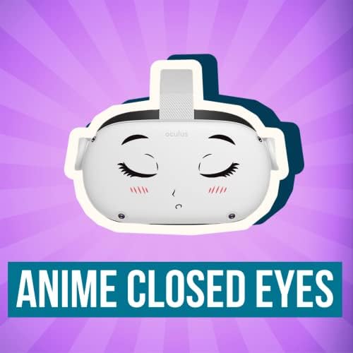 Anime Kapalı Gözler-Oculus Quest 2-Çıkartmalar-Siyah ve Pembe