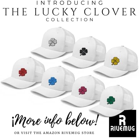 RİVEMUG Şanslı Yonca Koleksiyonu / Premium şoför şapkası / İşlemeli 4 Yapraklı İrlandalı Şanslı Yasağı Yonca beyzbol