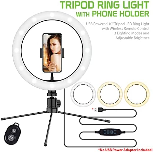 Parlak Selfie Halkası Üç renkli ışık LG VW820'NİZLE Uyumlu Canlı Akış/Makyaj/YouTube/TikTok/Video/Çekim için Uzaktan