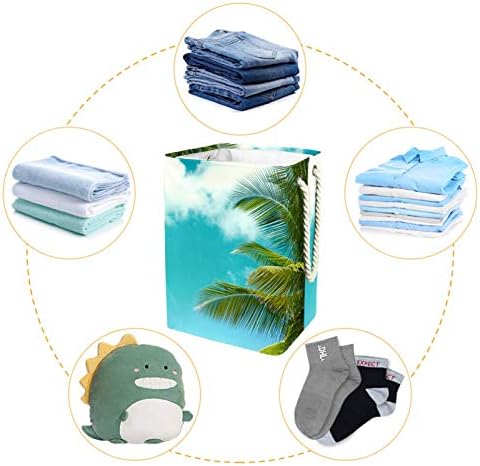 19.3 Bağlantısız çamaşır sepeti Kirli Giysiler Sepet Katlanabilir Ev Kreş Üniversite Daire Ofis Tropikal Plaj palmiye