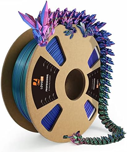 LOVOON PLA Filament 1.75 mm, İpek PLA Çift Renkli Filament, Mavi-Yeşil Koekstrüzyon Filament, renk Değişimi Her İnç