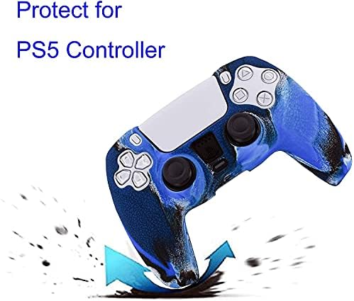 Microware PS5 Silikon Kavrama Denetleyici Kılıf Kapak Cilt Koruyucu, Playstation 5 Aksesuarları için Uyumlu PS5 Denetleyici