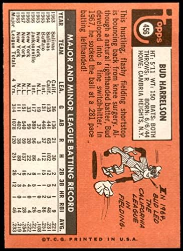 1969 Topps 456 Bud Harrelson New York Mets (Beyzbol Kartı) NM Mets