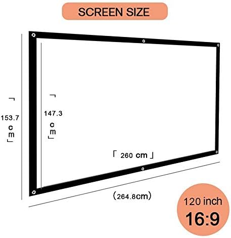 ZHUHW 120 inç 16:9 projektör ekranı Taşınabilir projeksiyon perdesi Katlanabilir Projeksiyon Ekranı Ön Arka Ev Sineması