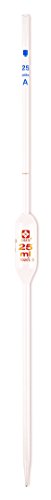 Sibata 2040A-4 4mL Volumetrik Pipetler, A Sınıfı, Yeniden Kullanılabilir Cam, Renk Kodlu 2-Kırmızı, 12'li Paket Teslim