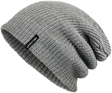 MELASA Kış Bere Şapka Akrilik Hımbıl Örgü Bere Erkekler Kadınlar için Yumuşak Sıcak Çorap Şapka Günlük Nervürlü Kaflı