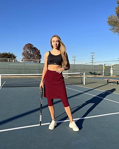 Aurgelmir kadın Tenis Golf Etek Legging ile Egzersiz Etek Tayt Atletik Skorts için Cepler ile Yürüyüş Golf