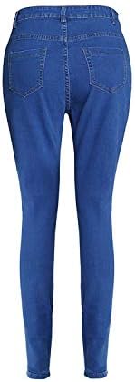 Andongnywell kadın Gençler Yüksek Rise Dayanılmaz Denim Pantolon Jegging Streç Skinny Jeans Pantolon