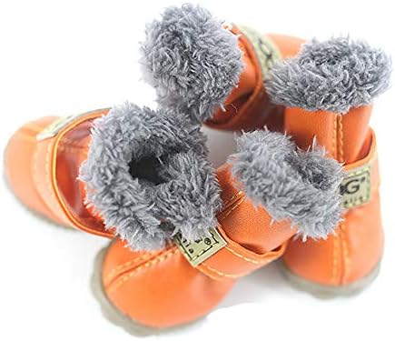 CYzpf Koruyucu köpek çizmeleri Kış Küçük Pet koşu ayakkabıları Pençe Koruyucu Su Geçirmez Kar 4 Set Kaymaz Yavru Orta