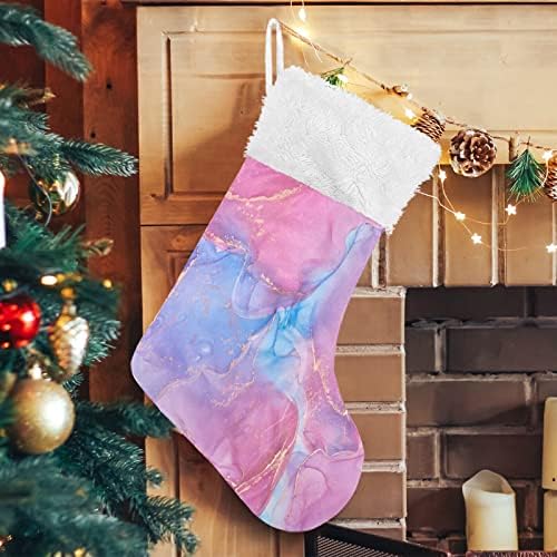 ALAZA Noel Çorap Pembe Pastel Mermer Klasik Kişiselleştirilmiş Büyük Çorap Süslemeleri Aile Tatil Sezonu için Parti