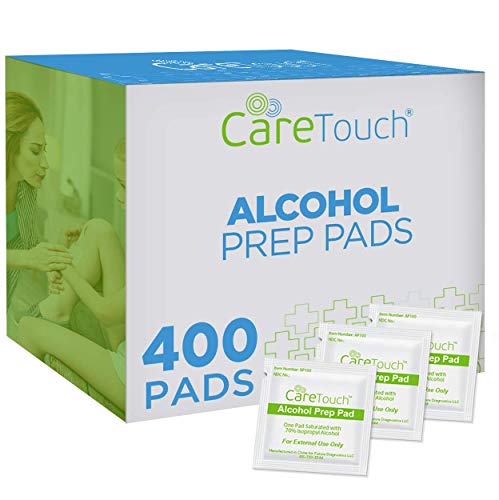 Care Touch Steril Alkol Hazırlık Pedleri, Orta 2 Katlı 400 Alkollü Mendil (CTAP400-VC)