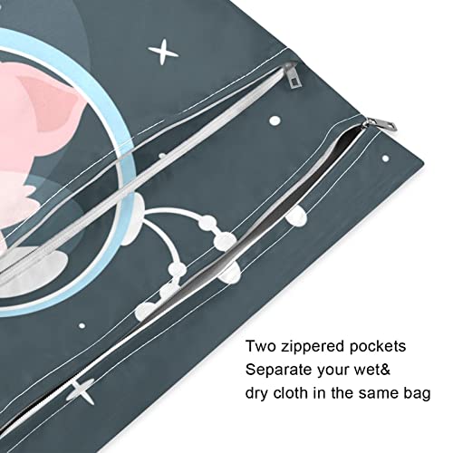 Kigai Piglet giyen bir uzay giysisi ıslak su geçirmez çantalar için Bebek Bezi Bezi, yıkanabilir Seyahat Çantaları,