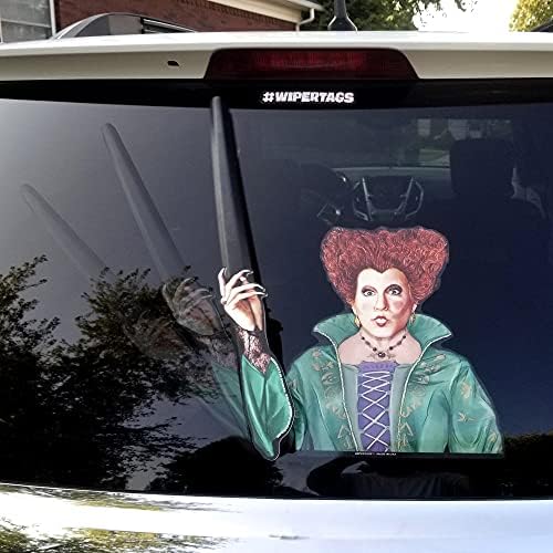 Bir büyü sallayarak cadı WiperTags ABD arka araç silecekleri için çıkartma ile