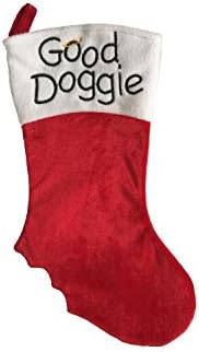 Northlight İşlemeli Melek Pet İyi Doggie Noel Çorap Beyaz Manşet, 19, Kırmızı